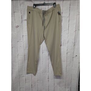 Fourlaps Pants‎ Men's XL Short Beige Elastic Waist Equip Stretch Casual Athletic